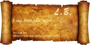 Lay Benjámin névjegykártya