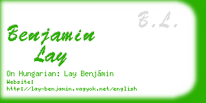benjamin lay business card